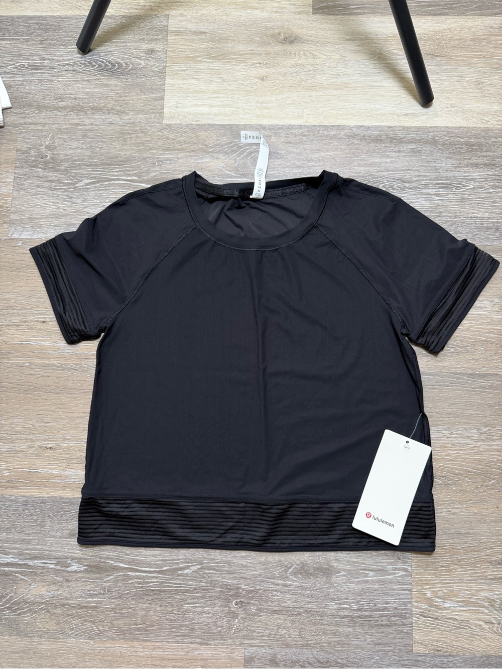 Lululemon Stripe In Stride Short Sleeve Black